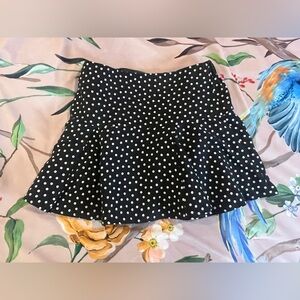 ZARA Black Polka Dot Mini Skirt Kids Size M High Waisted NWT